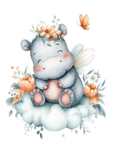Baby Hippo Angel Vinyl Car Decal Sticker – Waterproof & UV-Resistant 8.213333333333333" Baby Hippo Angel Vinyl Car Decal Sticker – Waterproof & UV-Resistant 8.213333333333333"