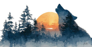 Howling Wolf Watercolor Vinyl Car Decal Sticker – Waterproof & UV-Resistant 2.6133333333333333"