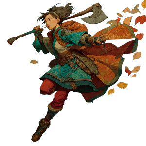 Fierce Fantasy Warrior Vinyl Car Decal Sticker – Waterproof & UV-Resistant 6.826666666666667"