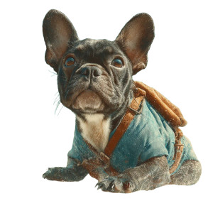 Surfing Bulldog Vinyl Car Decal Sticker – Waterproof & UV-Resistant 3.4133333333333336"