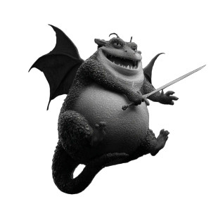 Obese Dragon Sword Vinyl Car Decal Sticker – Waterproof & UV-Resistant 3.4133333333333336"