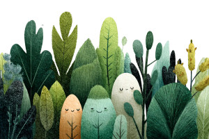 Anthropomorphic Plants Vinyl Car Decal Sticker – Waterproof & UV-Resistant 2.986666666666667"