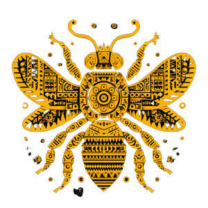 Aztec Bumble Bee Vinyl Car Decal Sticker – Waterproof & UV-Resistant 3.4133333333333336" Aztec Bumble Bee Vinyl Car Decal Sticker – Waterproof & UV-Resistant 3.4133333333333336"