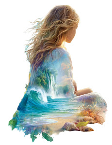 Poetic Beach Silhouette Vinyl Car Decal Sticker – Waterproof & UV-Resistant 8.32"