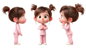 Pixar-Style Girl V17 Vinyl Car Decal Sticker – Waterproof & UV-Resistant 5.4