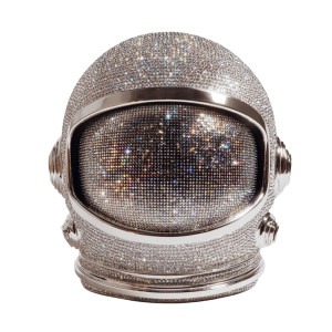 Diamond Space Helmet Vinyl Car Decal Sticker – Waterproof & UV-Resistant 3.4133333333333336"