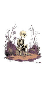 Sad Fantasy Skeleton Vinyl Car Decal Sticker – Waterproof & UV-Resistant 5.12"