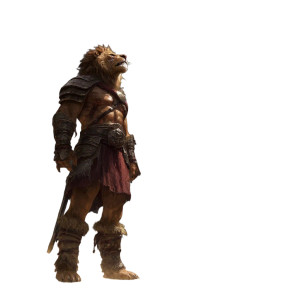 Lion Gladiator Vinyl Car Decal Sticker – Waterproof & UV-Resistant 3.4133333333333336"