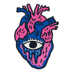 Melting Heart Eyeball Vinyl Car Decal Sticker – Waterproof & UV-Resistant 3.4133333333333336"