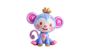 Charming Monkey Toy Vinyl Car Decal Sticker – Waterproof & UV-Resistant 2.72"