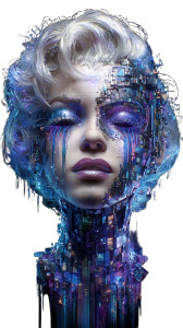 Neon Cyborg Diva V3 Vinyl Car Decal Sticker – Waterproof & UV-Resistant 9.706666666666667"