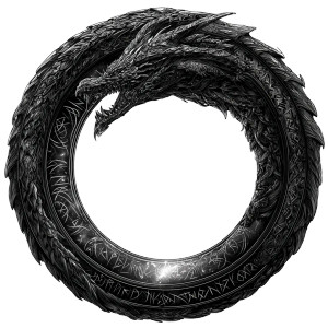Ancient Ouroboros Serpent Vinyl Car Decal Sticker – Waterproof & UV-Resistant 6.826666666666667"