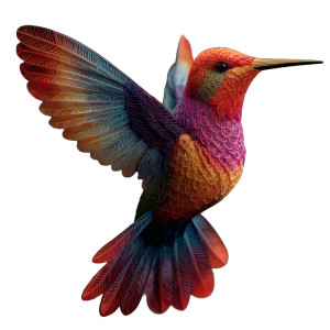 Rainbow Hummingbird Vinyl Car Decal Sticker – Waterproof & UV-Resistant 3.4133333333333336"