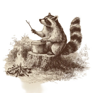 Drumming Raccoon Vinyl Car Decal Sticker – Waterproof & UV-Resistant 3.4133333333333336" Drumming Raccoon Vinyl Car Decal Sticker – Waterproof & UV-Resistant 3.4133333333333336"