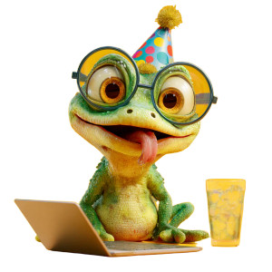 Celebrating Lizard Vinyl Car Decal Sticker – Waterproof & UV-Resistant 3.4133333333333336"