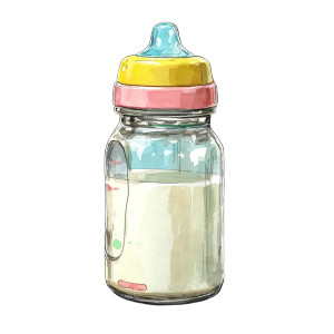 Pastel Baby Bottle Vinyl Car Decal Sticker – Waterproof & UV-Resistant 6.826666666666667"