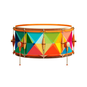 Colorful Tangram Drum Vinyl Car Decal Sticker – Waterproof & UV-Resistant 6.826666666666667"
