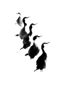 Abstract Cormorant Flock Vinyl Car Decal Sticker – Waterproof & UV-Resistant 8.96"