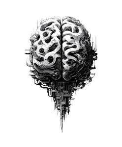 Cyberpunk Biomechanical Brain Vinyl Car Decal Sticker – Waterproof & UV-Resistant 8.0"