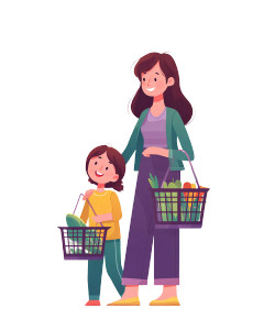 Healthy Grocery Shopping Vinyl Car Decal Sticker – Waterproof & UV-Resistant 4.0"