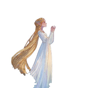 Elf Princess Stargazing Vinyl Car Decal Sticker – Waterproof & UV-Resistant 3.4133333333333336"