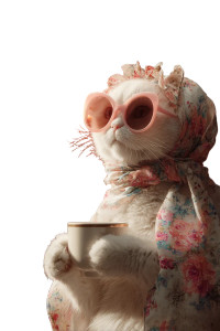 Stylish Cat Coffee V3 Vinyl Car Decal Sticker – Waterproof & UV-Resistant 8.96"