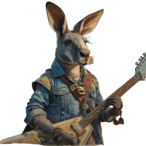 Kangaroo Rockstar Vinyl Car Decal Sticker – Waterproof & UV-Resistant 3.4133333333333336" Kangaroo Rockstar Vinyl Car Decal Sticker – Waterproof & UV-Resistant 3.4133333333333336"