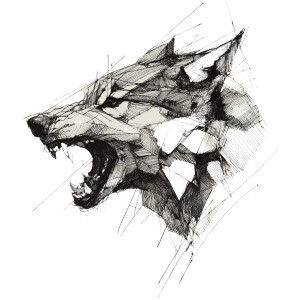 Growling Wolf Sketch Vinyl Car Decal Sticker – Waterproof & UV-Resistant 3.4133333333333336" Growling Wolf Sketch Vinyl Car Decal Sticker – Waterproof & UV-Resistant 3.4133333333333336"