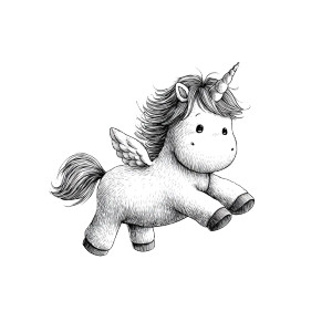 Flying Unicorn Illustration Vinyl Car Decal Sticker – Waterproof & UV-Resistant 3.4133333333333336"