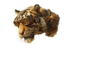 Steampunk Tiger Morph Vinyl Car Decal Sticker – Waterproof & UV-Resistant 2.986666666666667"