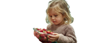 Girl With Strawberries Vinyl Car Decal Sticker – Waterproof & UV-Resistant 2.56"