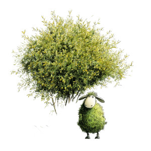 Green Sheep Illustration Vinyl Car Decal Sticker – Waterproof & UV-Resistant 3.4133333333333336"