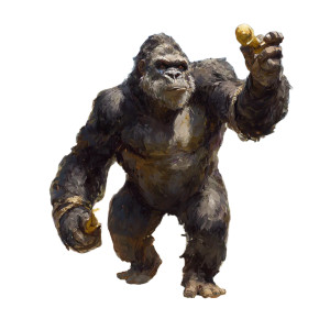 Ape Throwing Banana Vinyl Car Decal Sticker – Waterproof & UV-Resistant 3.4133333333333336"
