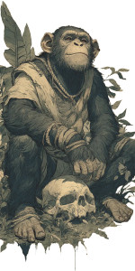 Shamanic Chimpanzee Portrait Vinyl Car Decal Sticker – Waterproof & UV-Resistant 10.2