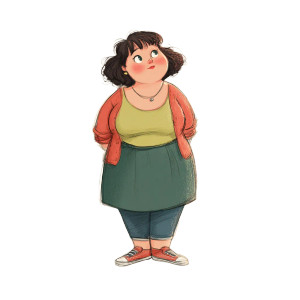 Plump Comic Woman Vinyl Car Decal Sticker – Waterproof & UV-Resistant 3.4133333333333336"