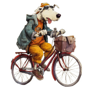 Dog Biking Vinyl Car Decal Sticker – Waterproof & UV-Resistant 3.4133333333333336"