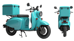 Teal Delivery Motorcycle Vinyl Car Decal Sticker – Waterproof & UV-Resistant 5.4
