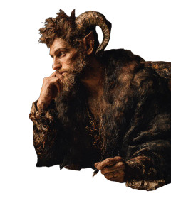 Contemplative Faun Philosopher Vinyl Car Decal Sticker – Waterproof & UV-Resistant 8.0"
