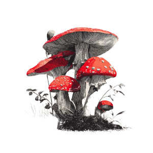 Red Mushrooms Vinyl Car Decal Sticker – Waterproof & UV-Resistant 3.4133333333333336" Red Mushrooms Vinyl Car Decal Sticker – Waterproof & UV-Resistant 3.4133333333333336"
