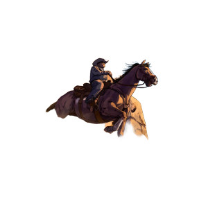Cowboy On Horse V19 Vinyl Car Decal Sticker – Waterproof & UV-Resistant 6.826666666666667"