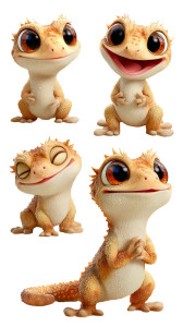 Chibi Gecko Character Vinyl Car Decal Sticker – Waterproof & UV-Resistant 9.706666666666667"