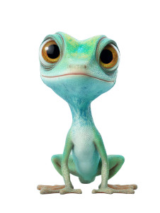 Aquatic Anole Character Vinyl Car Decal Sticker – Waterproof & UV-Resistant 8.213333333333333"