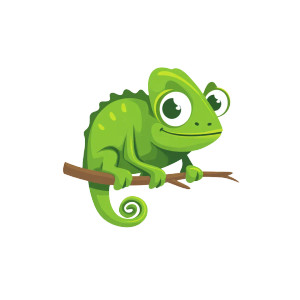 Friendly Chameleon Mascot Vinyl Car Decal Sticker – Waterproof & UV-Resistant 3.4133333333333336"