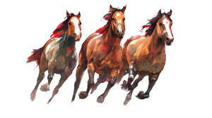 Galloping Bay Horses Vinyl Car Decal Sticker – Waterproof & UV-Resistant 5.4