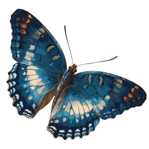 Blue Butterfly V10 Vinyl Car Decal Sticker – Waterproof & UV-Resistant 3.4133333333333336"