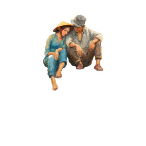 Affectionate Vietnamese Couple Vinyl Car Decal Sticker – Waterproof & UV-Resistant 3.4133333333333336"