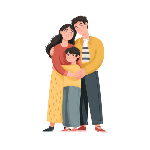 Happy Family Hug V9 Vinyl Car Decal Sticker – Waterproof & UV-Resistant 3.4133333333333336"