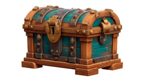 Game Treasure Chest Vinyl Car Decal Sticker – Waterproof & UV-Resistant 2.72"
