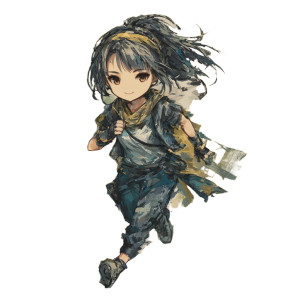 Chibi Running Vinyl Car Decal Sticker – Waterproof & UV-Resistant 3.4133333333333336"