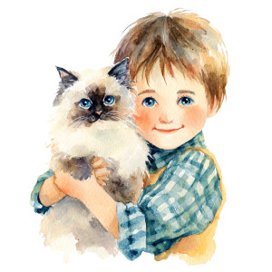 Boy Holding Cat Vinyl Car Decal Sticker – Waterproof & UV-Resistant 3.4133333333333336" Boy Holding Cat Vinyl Car Decal Sticker – Waterproof & UV-Resistant 3.4133333333333336"